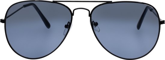 Hidzo Zonnebril Heren Pilotenbril Zwart - UV 400 - Zwarte Glazen - Merkloos