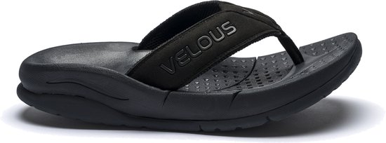 VELOUS Pacific Flip - Herstel Slipper - Unisex - Zwart/Zwart - Maat 41