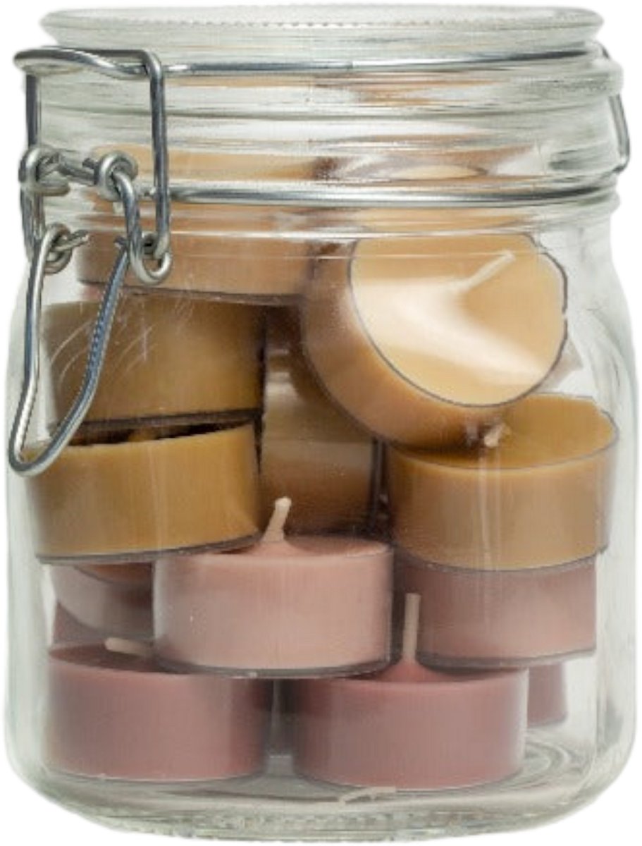 Rustik Lys - Weckpot met waxinelichtjes 'Weck' - Desert (20 stuks)