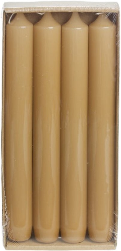 Rustik Lys - Hoogglans - Dinerkaarsen - Caramel - Set van 4  - Ø 2,1  x 19 Centimeter
