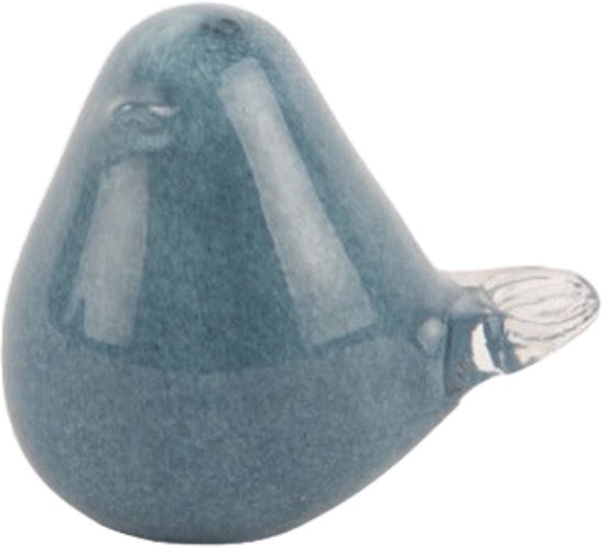 Present Time - Decoratieve vogel van glas 'Bird' (Blauw, M)