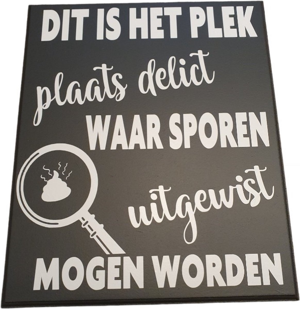 Tekstbord - spreukenbord - toilet - wc - dit is de plek - delict