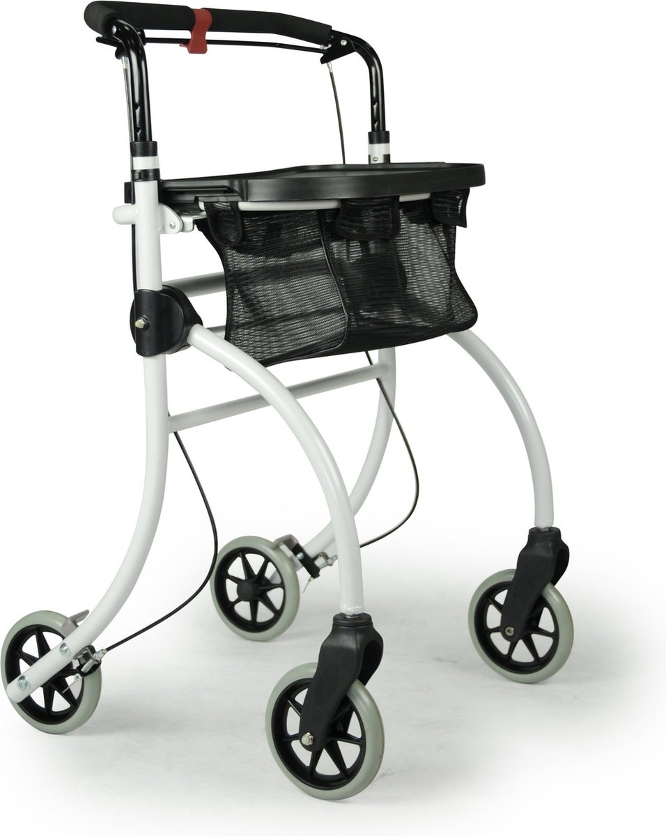 Binnen rollator Roomba - Met dienblad en netje - Eenhands bediening
