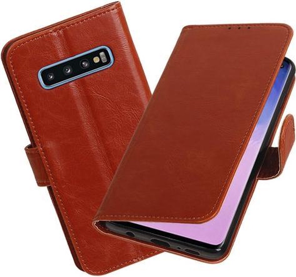 Motief Bookstyle Hoesje voor Samsung Galaxy S10 Bruin