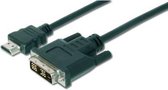 Digitus HDMI / DVI Aansluitkabel 3.00 m AK-330300-030-S Schroefbaar Zwart [1x HDMI-stekker - 1x DVI-stekker 18+1-polig]