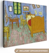 Canvas Schilderij Slaapkamer in Arles - Vincent van Gogh - 80x60 cm - Wanddecoratie