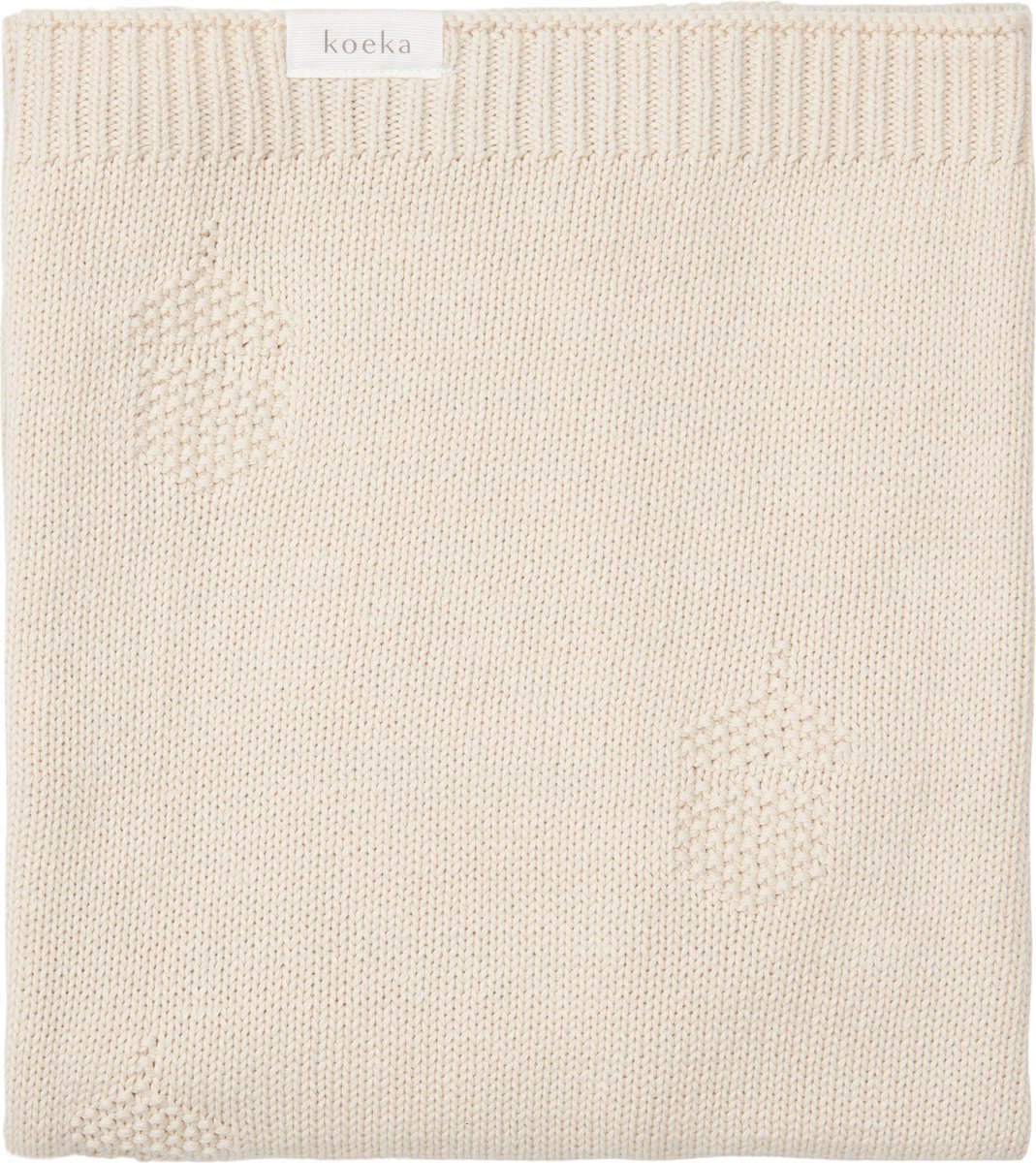 Koeka baby wiegdeken Nuts - gebreid katoen - wit - 75x90 cm