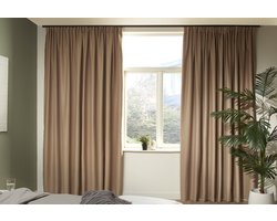 Mesa Living Verduisterende Gordijnen - Taupe - Gordijnen kant en klaar met Haakjes - 150 x 250cm