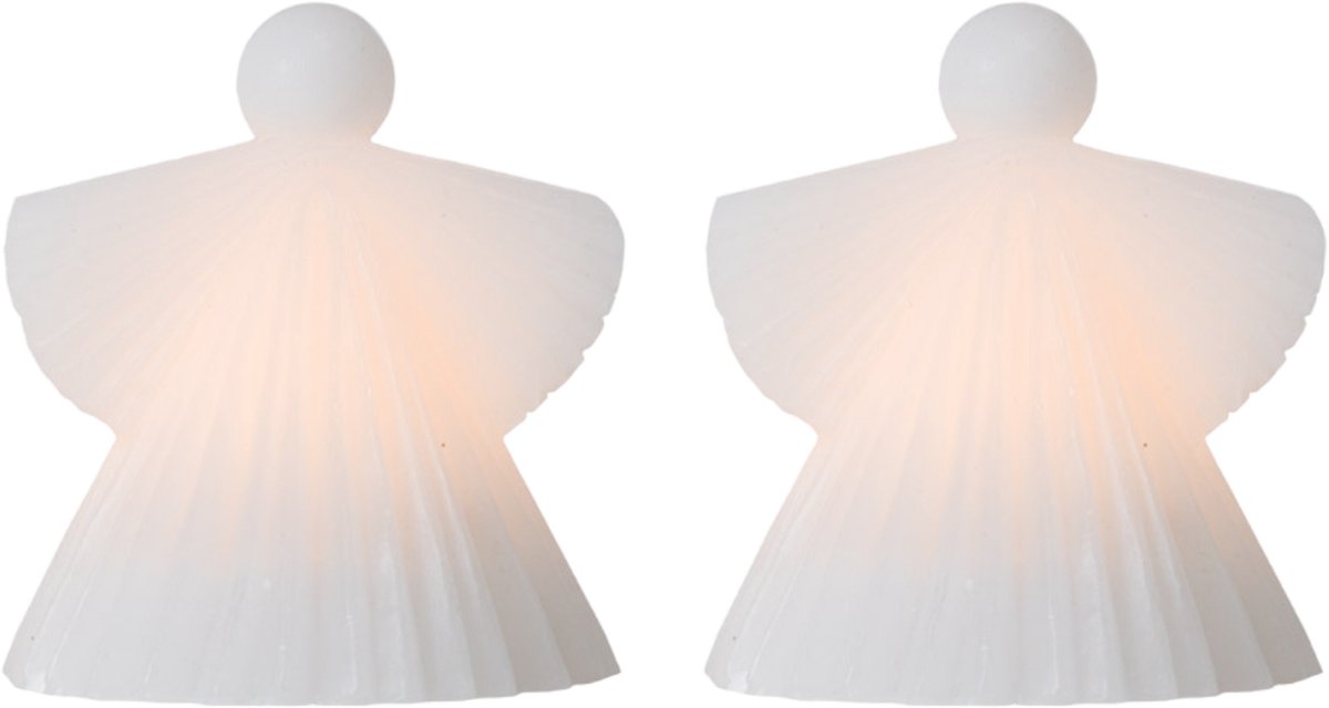 Sirius Asta - Lichtgevende engeltjes - Kerst - LED lampjes - sfeer - kerst decoratie - wit - Set van 2 (10cm)