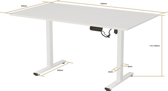 Vestland Zit-sta bureau - Elektrisch in hoogte verstelbaar