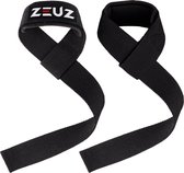 ZEUZ 2 Pièces de Sangles de Levage & Haltérophilie pour Entraînement en Fitness & CrossFit – Bandages de Sport – Soulevé de Poids, Deadlift & Snatch - Noir