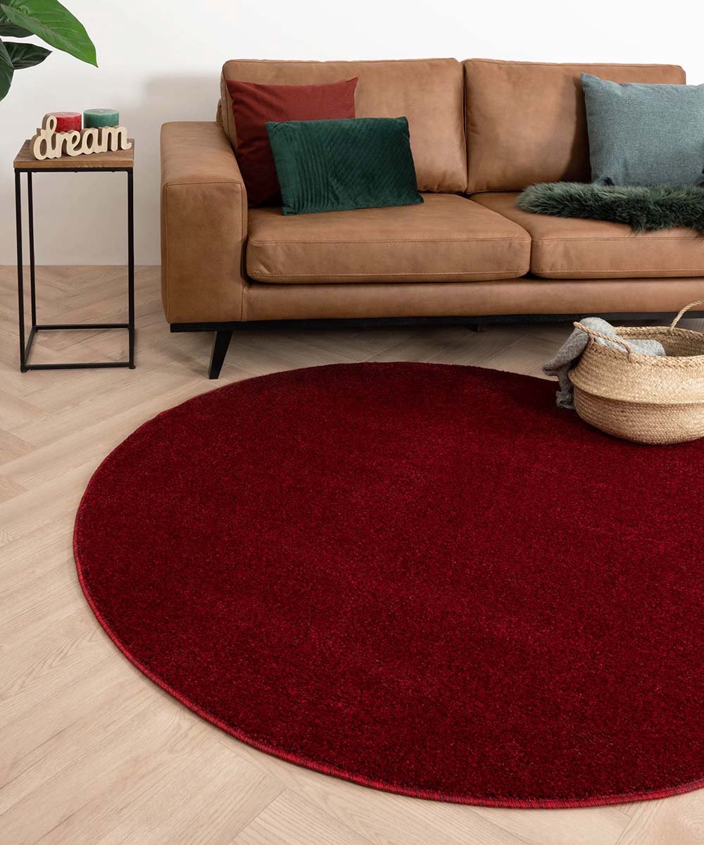 Rond vloerkleed Fine - rood 240 cm