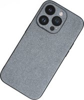 Iphone 14 Pro Max Suede Hoesje Cover - Geschikt Voor de Iphone 14 Pro Max - Gemaakt Van Suede - Beschermende Telefoonhoes - Space Grey