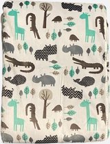 OT Trends Baby Blanket Crib Bébé Wrap - Doublure douce - 100 x 75 cm Wit avec motif animal