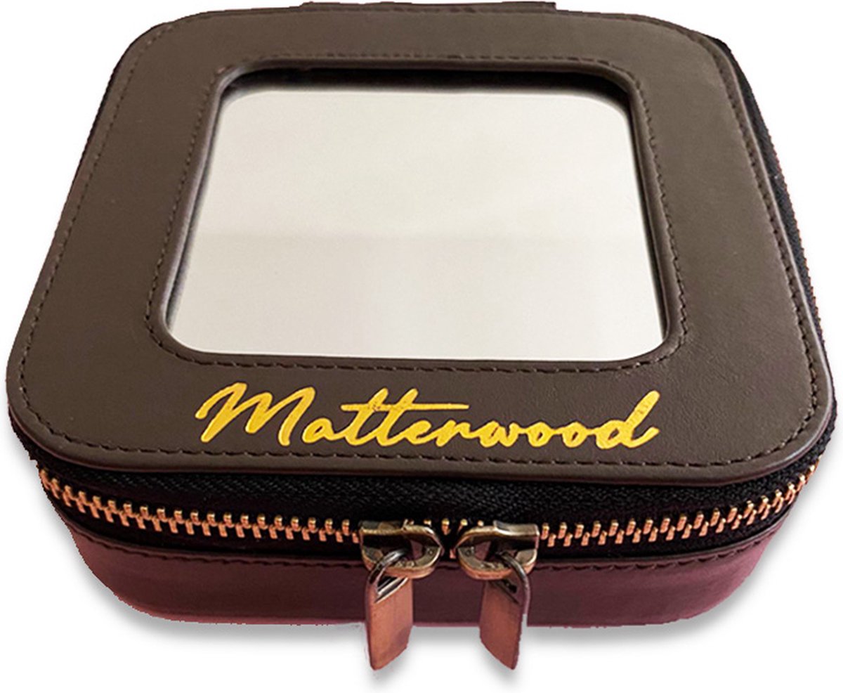 Matterwood - luxe lederen sieradendoos zwartbruin - sieradendoos - juwelendoos - sieradenbox - juwelendoosje - sieradendoosje - jewellery box - reis sieradendoos