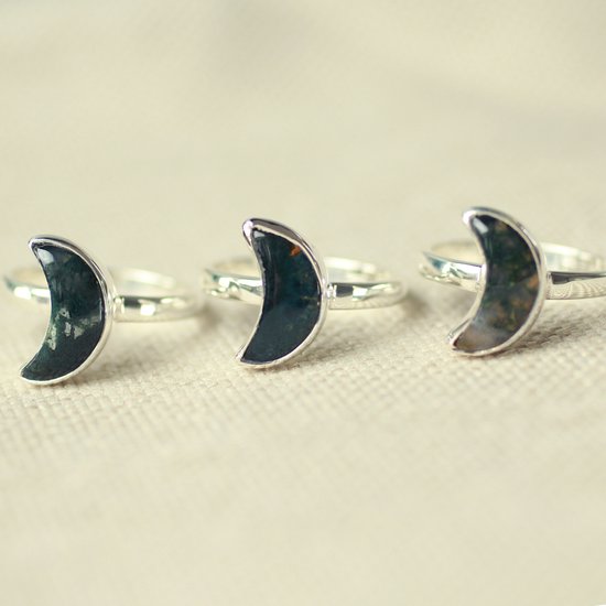Nature jewellery - bague en argent sterling 925 calcédoine bleue 18,25 mm - bijoux de luxe en pierres précieuses - fait main