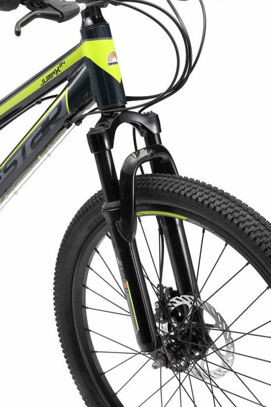 Bikestar hardtail MTB 21speed 24inch zwart/groen - Bikestar