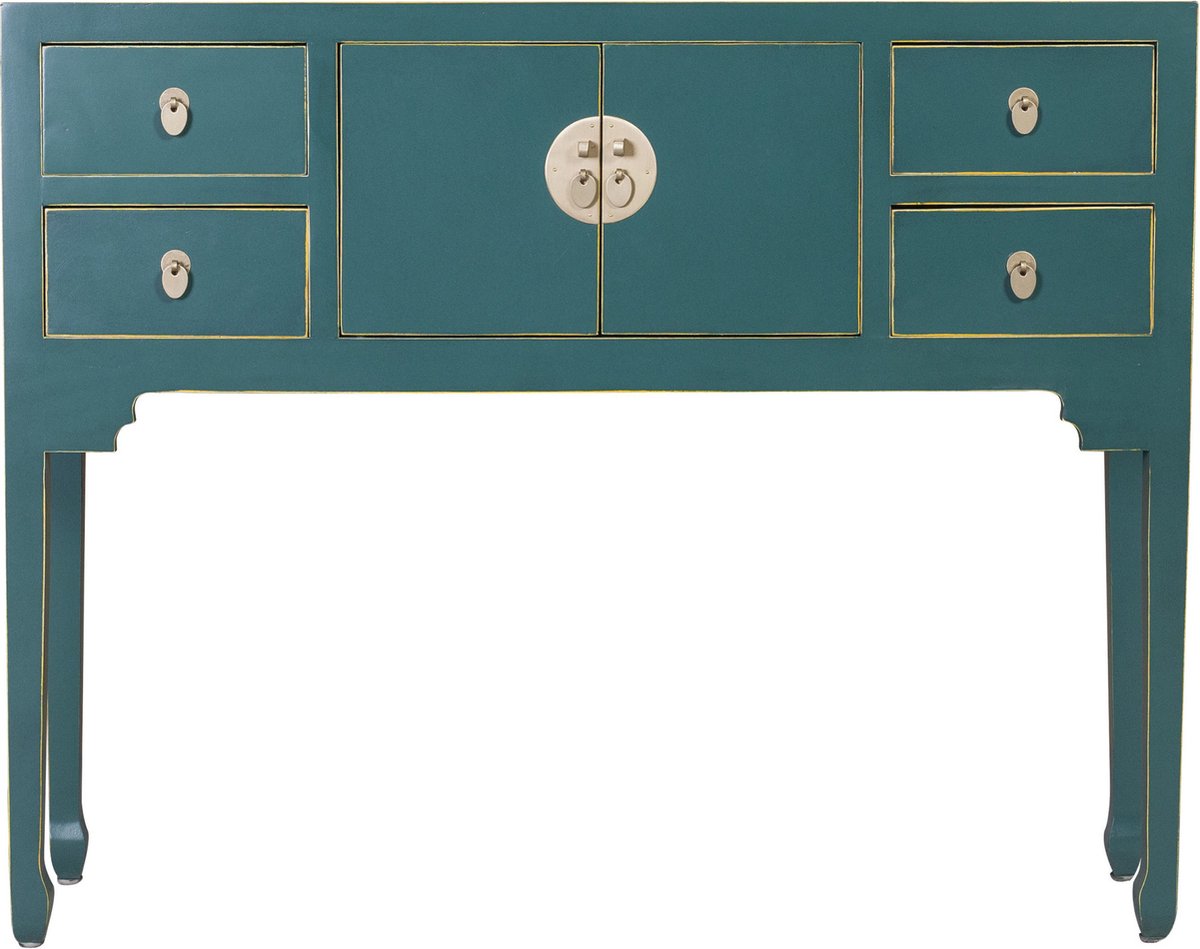 Fine Asianliving Chinese Sidetable Teal - Orientique Collectie B100xD26xH80cm Chinese Meubels Oosterse Kast