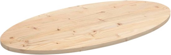 vidaXL - Tafelblad - ovaal - 100x50x2,5 - cm - massief - grenenhout
