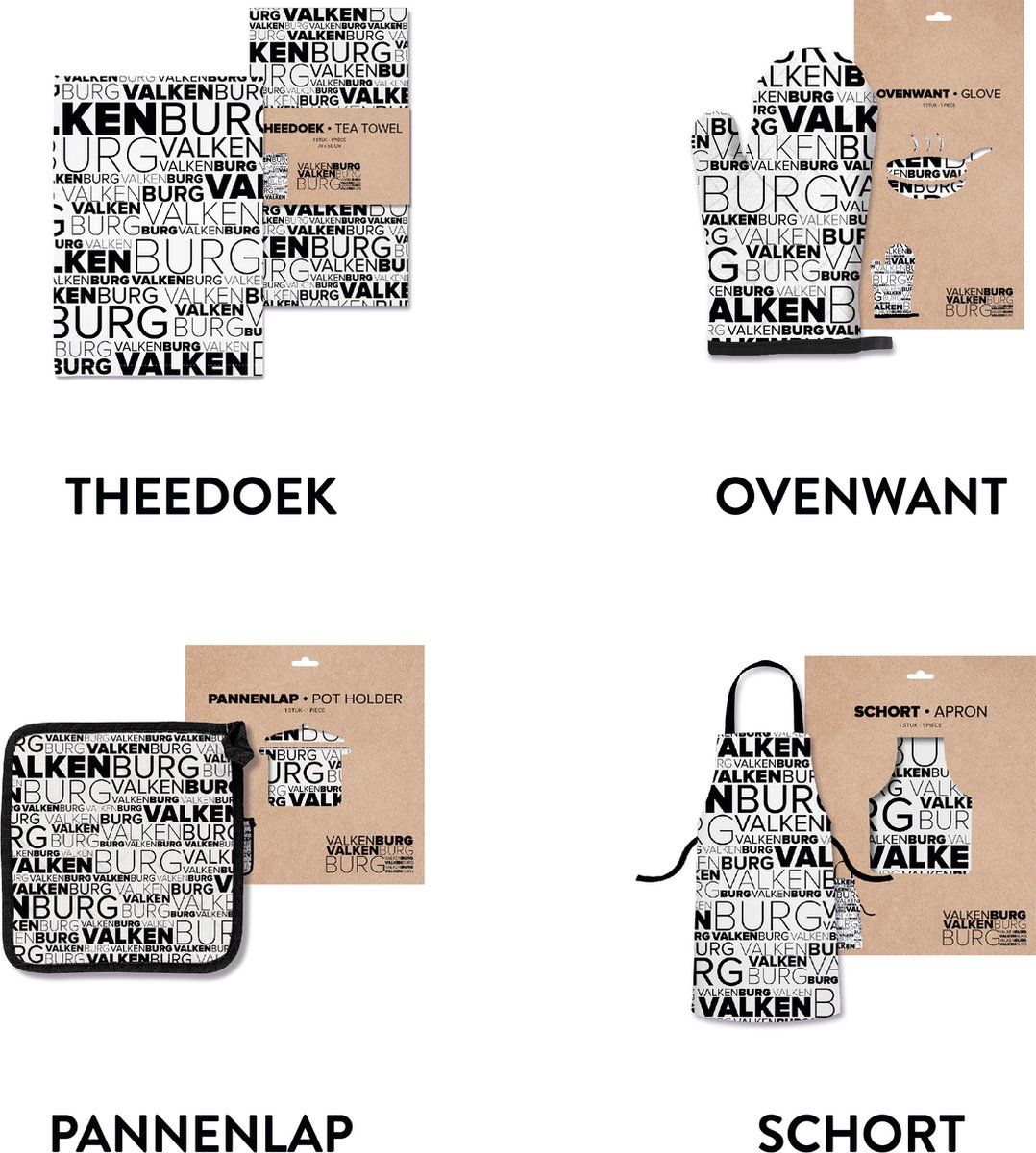 Valkenburg keukentextiel voordeelpakket - Souvenirs Nederland