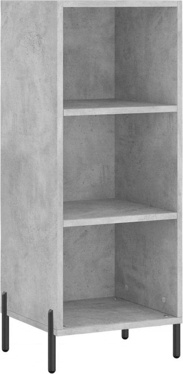 vidaXL - Dressoir - 34,5x32,5x90 - cm - bewerkt - hout - betongrijs