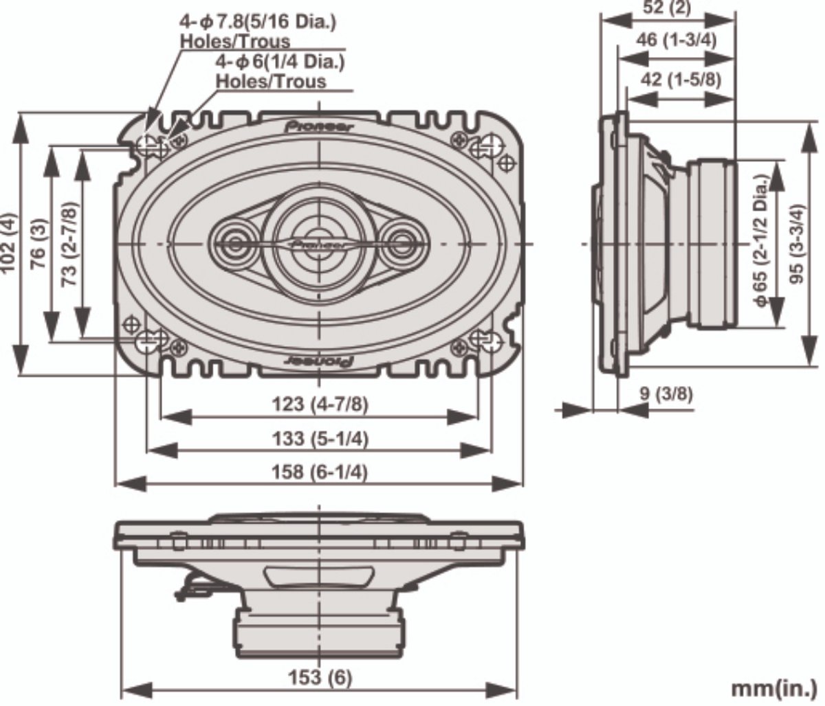 Pioneer TS-A4671F - Autospeakers - 4" x 6" inch (10 x 15 cm) - 4-wegs coaxiaal - 210 W – foto 5