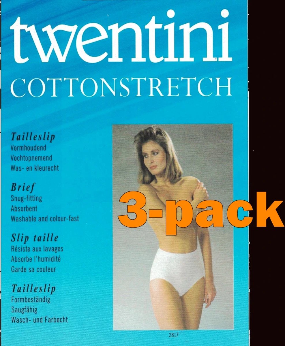 Twentini dames taille slips - 3-pack - maat M - zwart