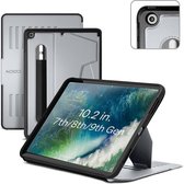 Zugu case - iPad 10.2 Gen 7, 8 & 9 (2019/2020/2021) - oersterke luxe flip-over case - volledige 360˚ bescherming – met multifunctionele standaard functie – geschikt voor Apple Pencil - Artic Gray