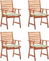 The Living Store Chaises de salle à manger Acacia - 56 x 62 x 92 cm - kussen imperméable
