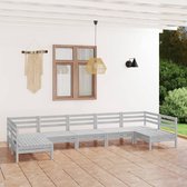 The Living Store Loungeset Pallet - 63.5 x 63.5 x 62.5 cm - wit - Grenenhout