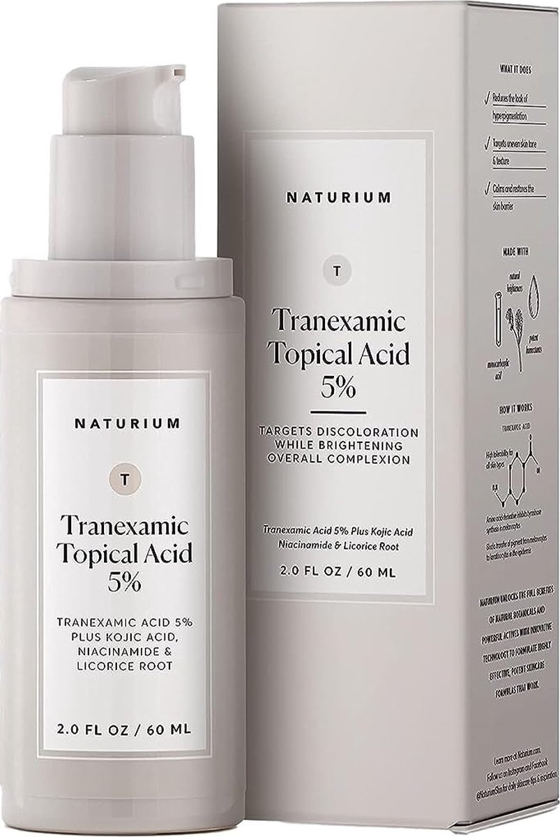 Naturium Tranexamic Topical Acid 5%, Face & Skin Care Discoloration - Hyperpigmentatie - Donkere vlekken - Lichaam & Gezichtsolie - 60ml