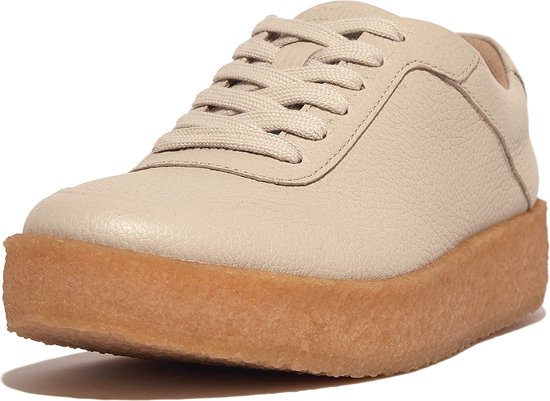 FitFlop Rally Tumbled-Leather Crepe Sneakers
