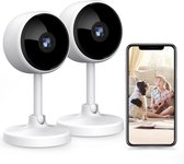 2 Pack 1080p Smart IP Wifi Cameras - IP Cam - Beveiligings Camera - Werkt Met Alexa & App - Babycam - Baby Camera - Indoor - Motion Detection - Nightvision - Audio