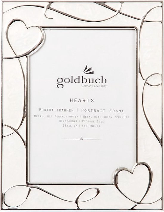 GOLDBUCH GOL-960243 Hearts metalen fotolijst 13x18cm, wit