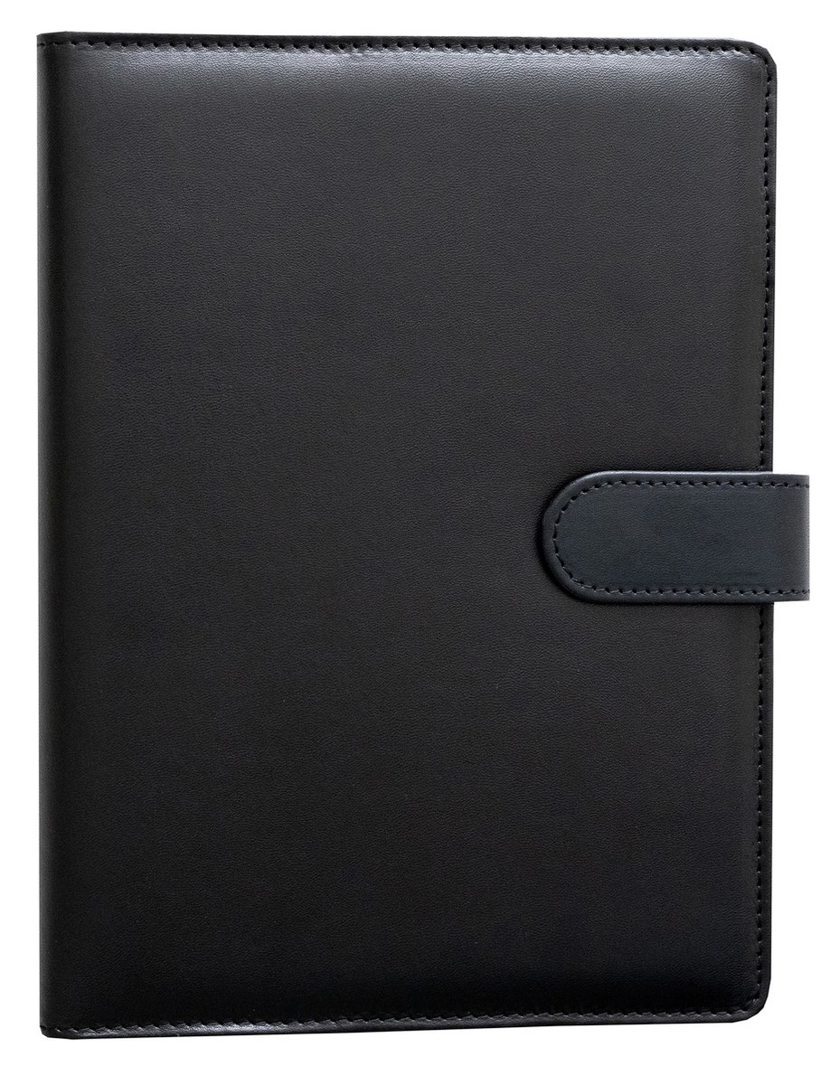 Planbooks - Notitieboek - Notebook - Notitieboek Ringband - Notitieboek Leer - Hardcover - Zwart