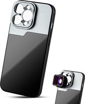 MOJOGEAR 17mm lens case voor iPhone 14 Pro Max – Schroefdraad voor macrolens, telelens, anamorphic lens of DOF-adapter – Stevig hoesje – Zwart/Grijs
