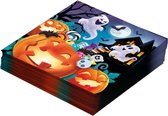 Fiestas Guirca Halloween/horror pompoen servetten - 24x - oranje - papier - 33 cm - Tafeldecoratie