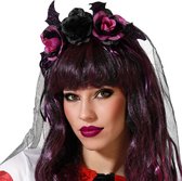 Halloween/horror verkleed diadeem/tiara - dark zombie queen - kunststof - dames/meisjes