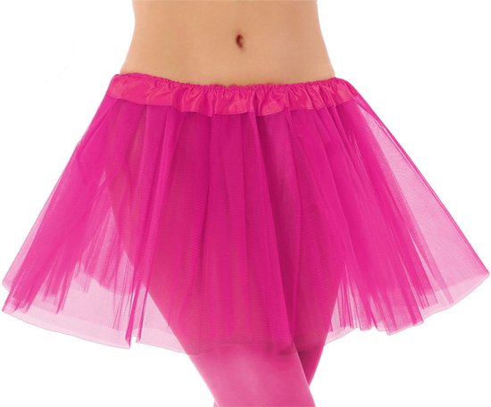 Jupe/tutu d'habillage femme - tissu tulle avec élastique - rose fuchsia - modèle taille unique - du 4 au 12 ans