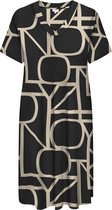 ONLY CARMAKOMA CARFYRLA LIFE S/S V-NCK BLK AOP DRE NOOS Dames Jurk - Maat S