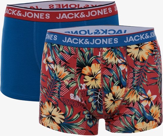 Jack & Jones boxershorts 2-pack blauw/rood - Maat XXL