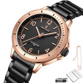 Naviforce - Horloge Dames - Cadeau voor Vrouw - 36 mm - Zwart Rosé