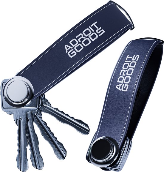 AdroitGoods Sleutel Organizer Sleutelhouder - Key Organizer - Keychain Multitool Sleutelhanger - Sleuteletui 2 tot 7 Sleutels - Leer - Blauw