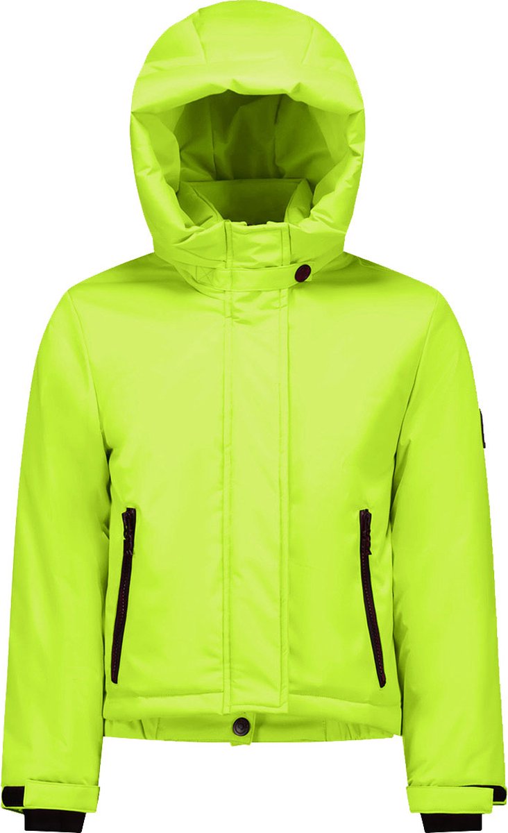 Super Rebel Girls Twister Big Hooded Jacket Neon Yellow - Wintersportjas Voor Meisjes - Geel - 164