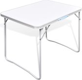The Living Store Table de camping - pliable - 80 x 60 x 70 cm - capacité de charge 30-50 kg - bord de table en aluminium - plateau de table en MDF - pieds en acier