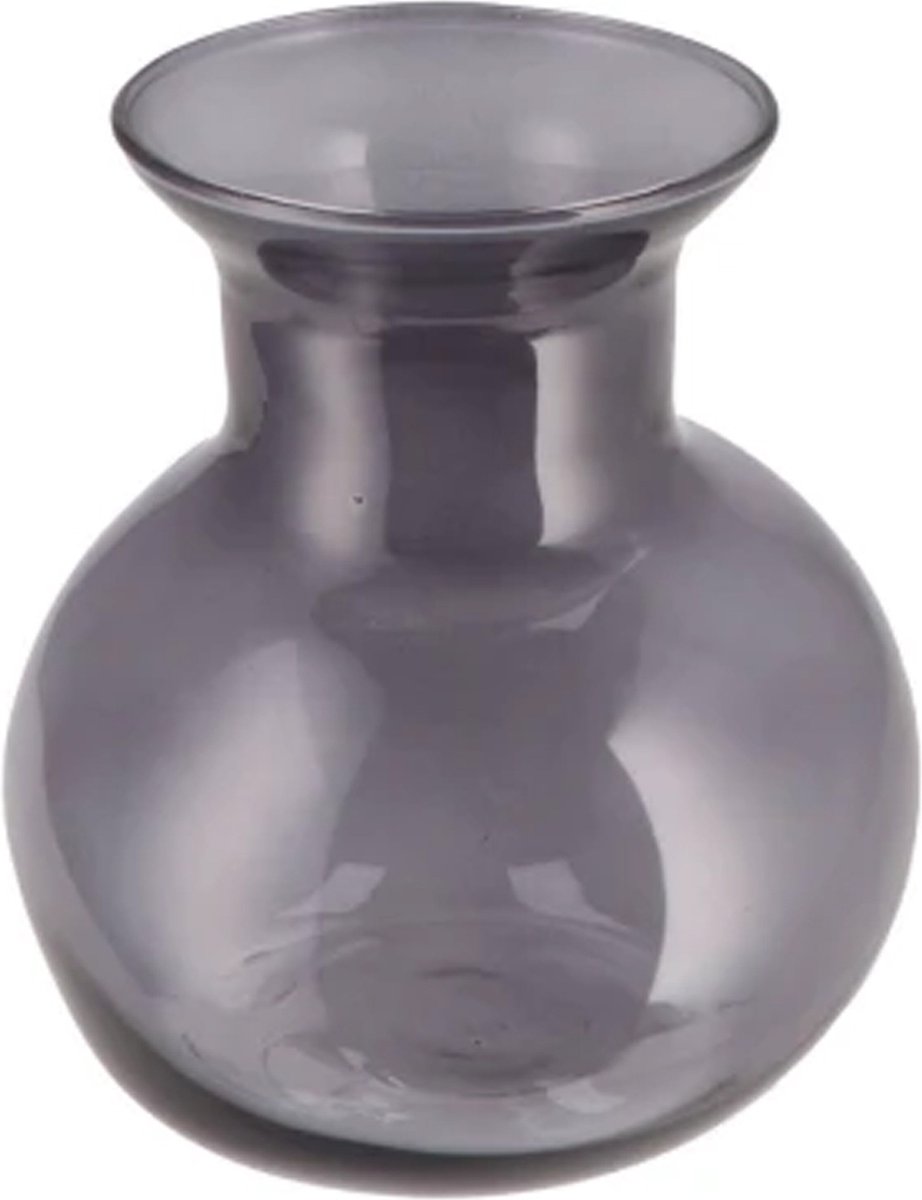 DK Design Bloemenvaas Mira - bol vaas model - smoke glas - 25 x 27 cm - boeketvazen