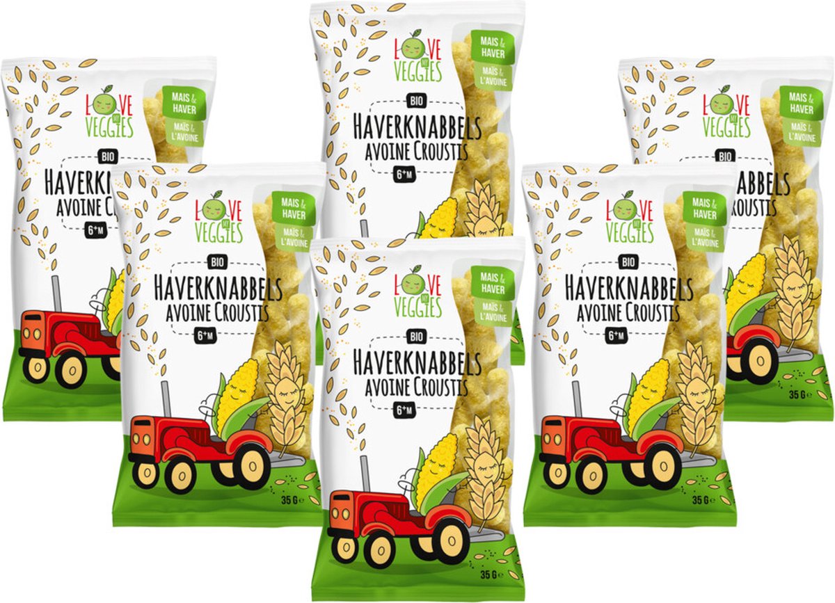 Goedkoopste Love My Veggies Haverknabbels 35 gr - 6x 35 gr - Voordeelverpakking
