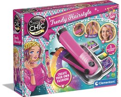 foto van Clementoni - Crazy Chic - Trendy Hairstyle - Kapsalon set met haarverf, tang en accessoires - Vanaf 6 jaar