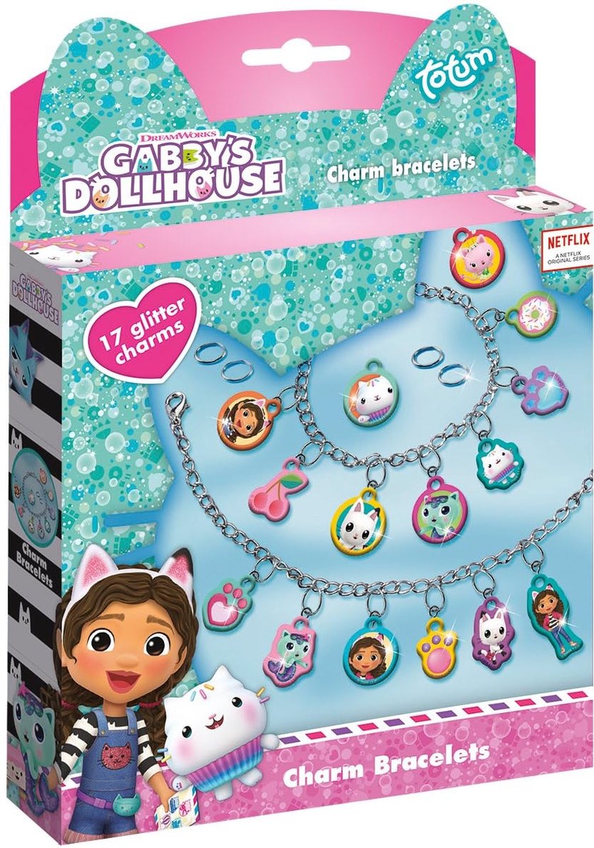 Bracelets à breloques à paillettes 2D Gabby's Dollhouse - Kit d