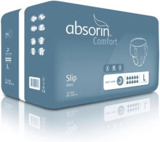 Absorin Comfort Slip night/ultra 155 cm Grijs L